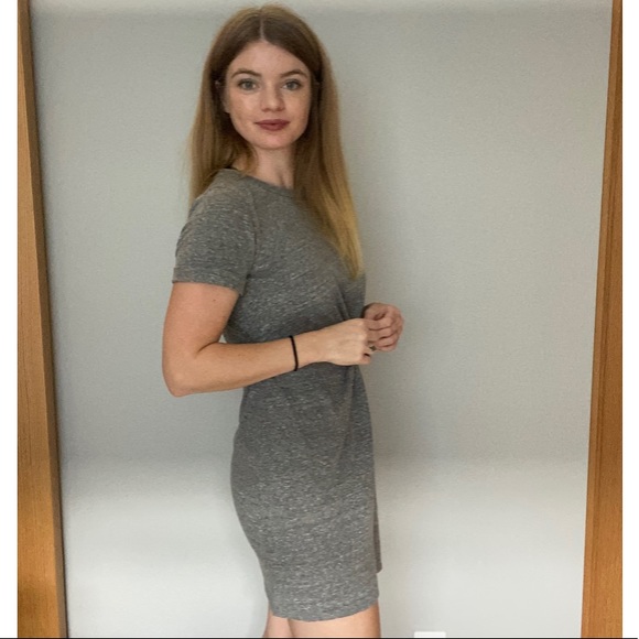 Gray Tie-Knot T-shirt Dress w/ Cut-Outs - Picture 8 of 8